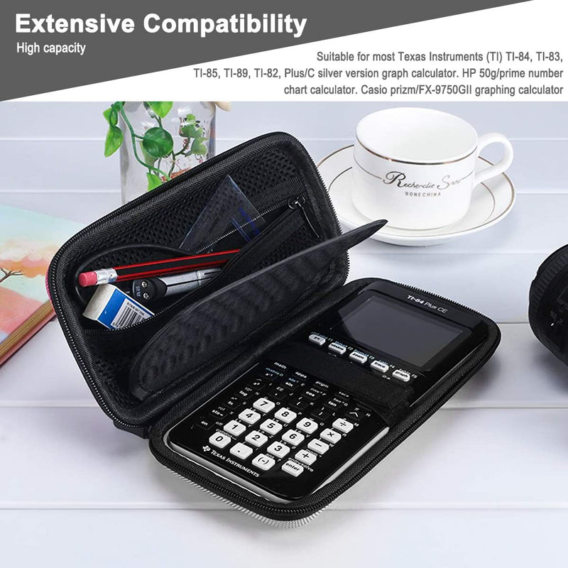 Xberstar Hard EVA Shockproof Carry Case Bag Pouch for Texas Instruments TI-84 Plus CE/Color TI-83 Plus,TI-89 Titanium, HP 50G Graphing, Scientific Financial Calculators (Gray) Gray