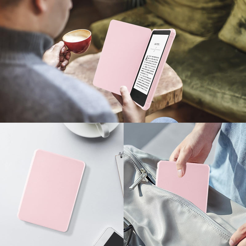 TaIYanG Case for 6" All-New Kindle (11th Generation 2022 Release), Lightweight Slim Smart PU Leather Cover for 6 inch Kindle 2022 e-Reader (Not Fit Paperwhite 11th Gen 2021) Pink