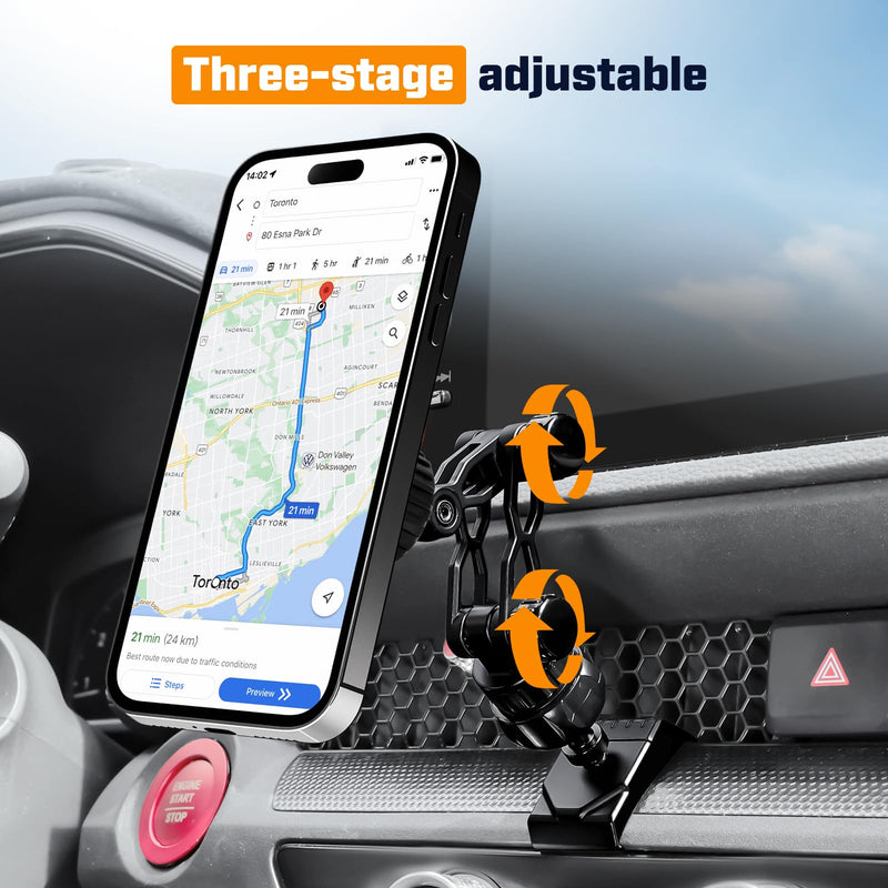 Karltys Magnetic Phone Mount for Honda CR-V 2023-2026 | Custom-Fit Air Vent Car Phone Holder with Zinc Alloy Base, 360° Adjustable Arm, Strong Magnetic Hold, Includes Metal Ring 23-26 CRV