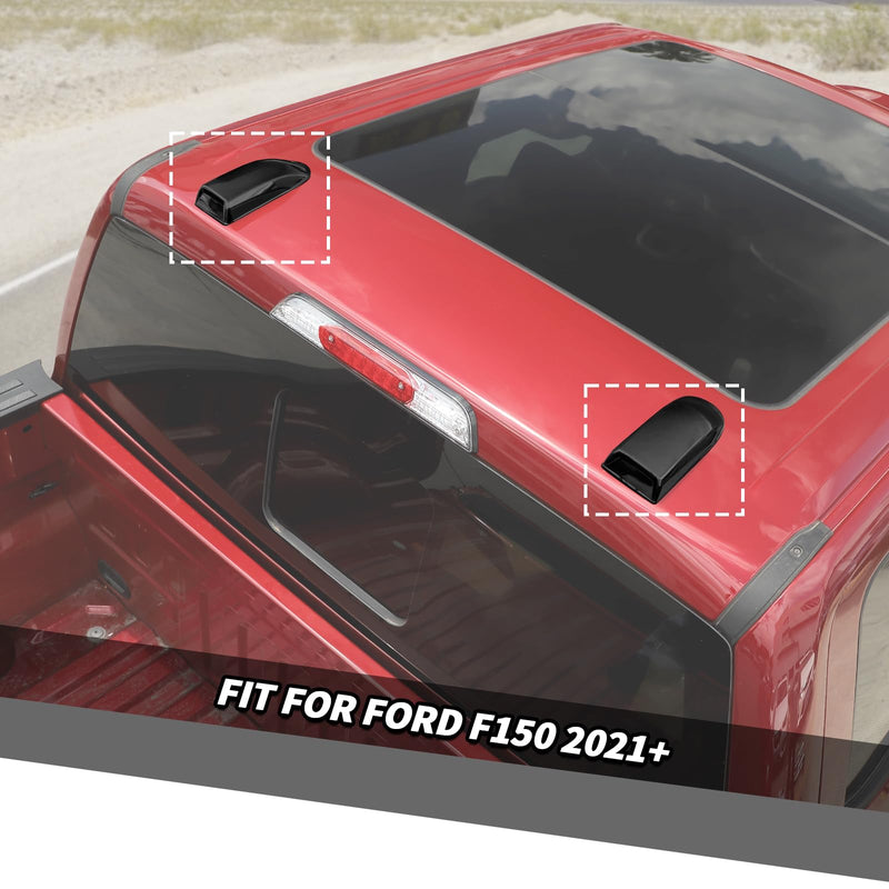 Jimen Compatible with Ford F150 2021-2025, 2PCS Roof Antenna Cover Radio Signal Antenna Decoration Trim Cover (Black) Black
