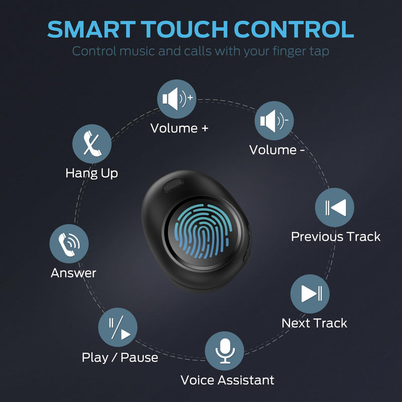 Monster Wireless Earbuds,5.3 in-Ear Headphones Bluetooth Headphones Touch Control with Charging Case, Bluetooth Earbuds,32H Play Black