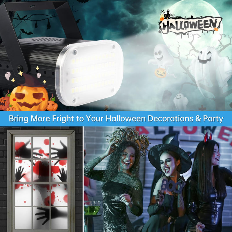 [AUSTRALIA] - Luditek 2-Pack Mini Halloween White LED Strobe Light, Sound Activated 48 LED Flash Party Disco Lights for Room Parties Indoor Outdoor Decorations 