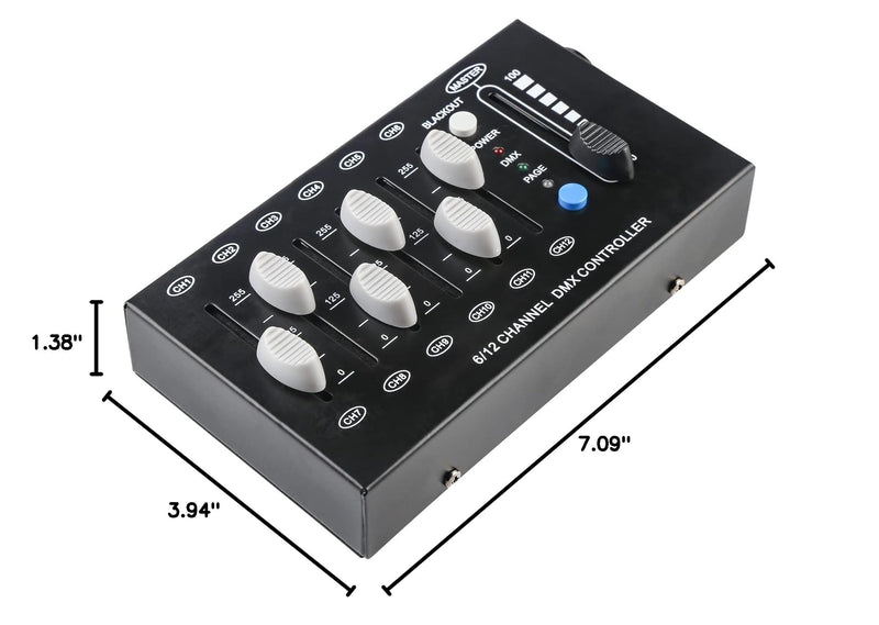 MAD OWL 12 Channel DMX dimming Controller, mini dj Lighting Controller,DMX512 Signal Protocol dimmer Suitable for Small Stage Lighting