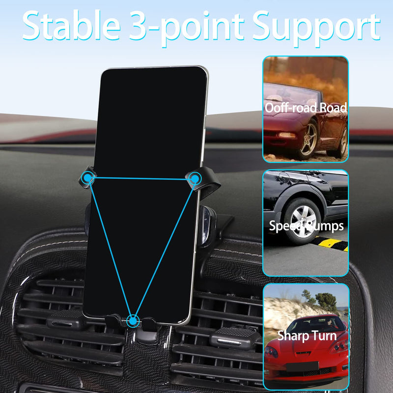 Lcojicep Car Phone Holder Compatible with Corvette C6 2005-2013 Central Control AC Air Outlet Mobile Phone Mount Accessories，Can Rotate 360 Degrees，for All Mobile Phones (Style C) Style C