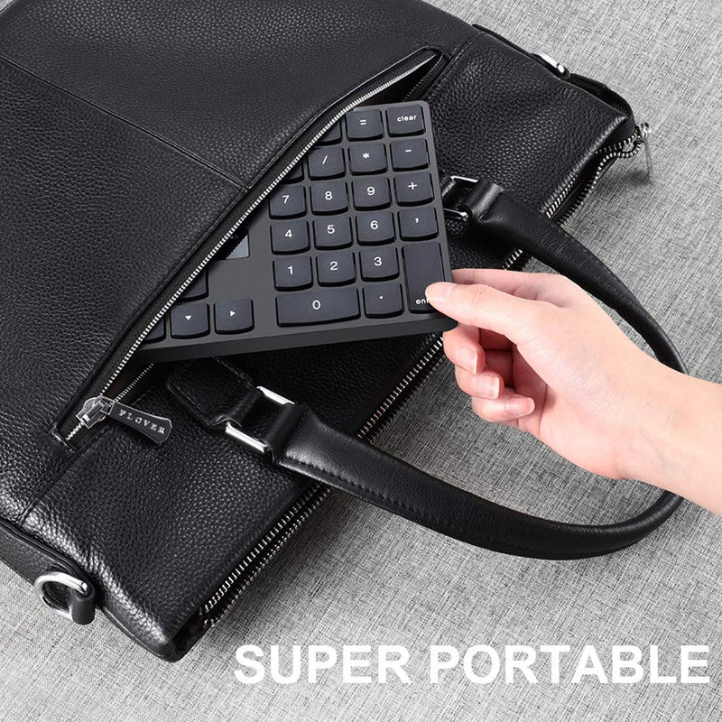 Numeric Keypad, 35-Keys Portable USB Wireless Numeric Keypad Rechargeable Ultra-Silent External Numeric Pad for MacBook/MacBook Pro/Air and Windows Laptop Black