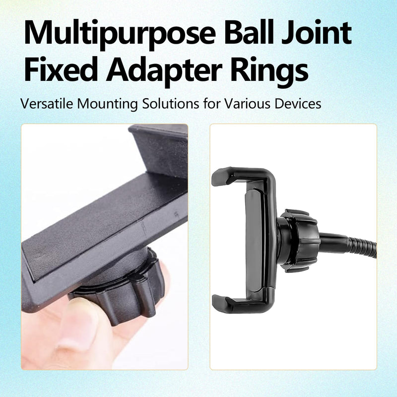6 Pack Car Phone Mount Replacement Parts Tightening Nut for Replacement Car Mount Screw-On Ball-Joint Fixed Adapter Head Bracket Holder Ring for Camera DVR Camcorder Wireless Phone 17mm