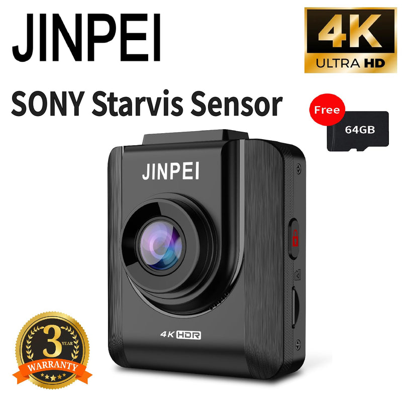 [AUSTRALIA] - 4K Front Dash Cam 64GB Included, Car Dashboard Camera Recorder with UHD 2160P, 2" IPS Screen, 150° Wide Angle, HDR, Night Vision,JD-19B-4K 