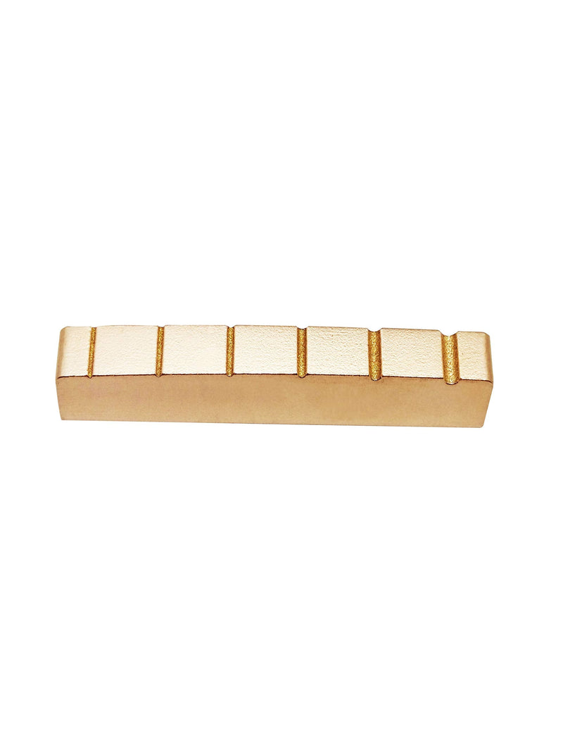 Guyker 43mm Guitar Nut - Pre-Slotted Brass Nuts Replacement Compatible with 6 String Electric Bass Guitar 43mm Brass - original