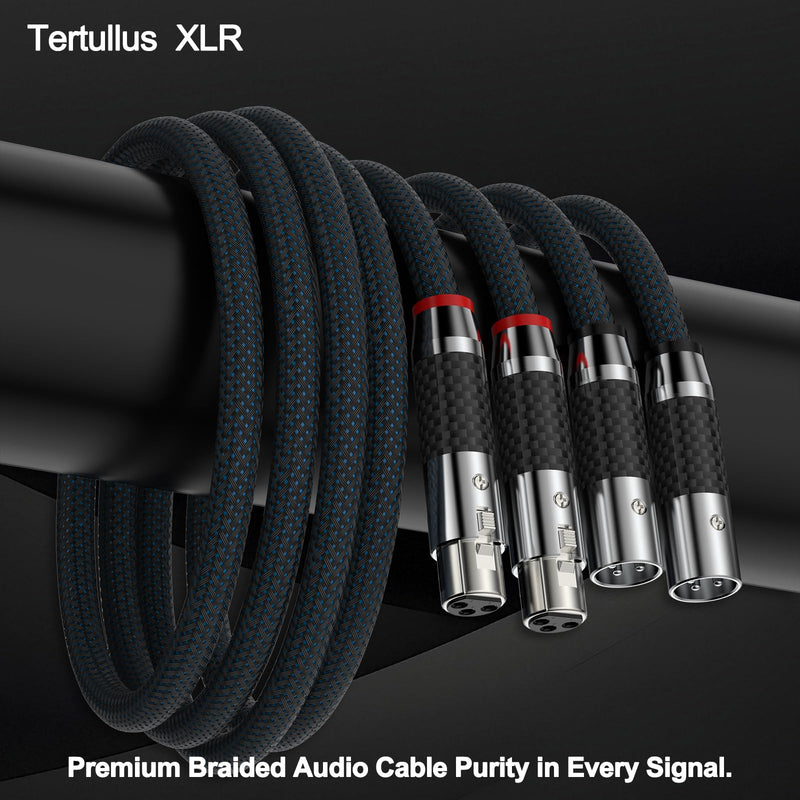 Tertullus 1 Pair 3 Pin HiFi Interconnect Cable XLR-m (Male) to XLR - F (Female) HiFi Balanced Audio Cable Microphone Cable Mic Wire (1m/3.28ft) 1m/3.28ft rhodium plated