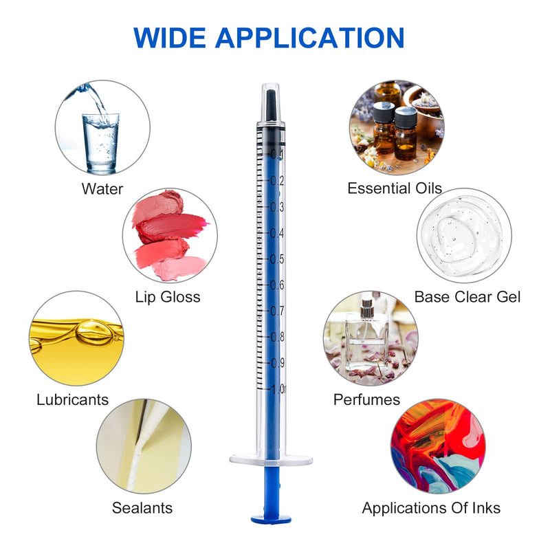 Pack of 24 1 ml Syringes, Sterile Plastic Syringes with Caps, Disposable Syringes 1 ml for Small Pet Feeding and Industrial Scientific Laboratories