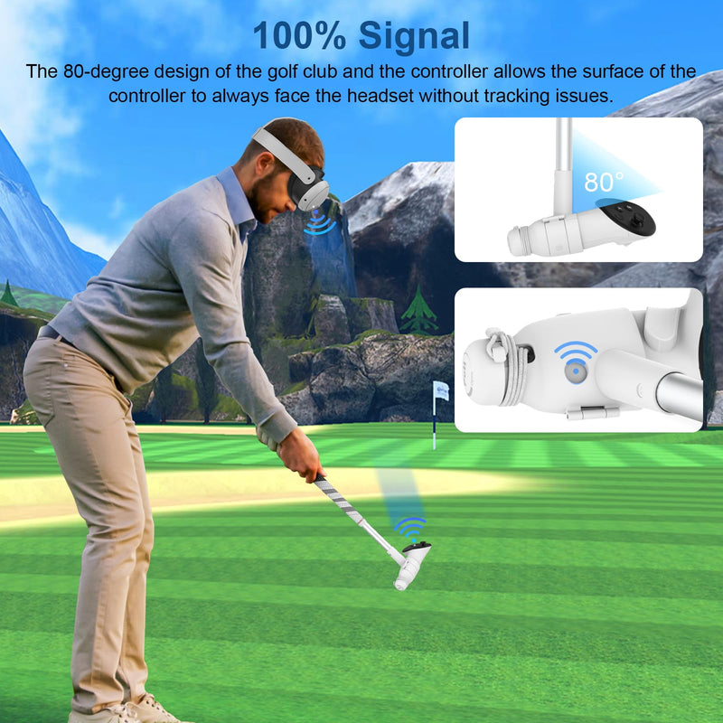 AMVR Upgraded Controller Grips Cover and Golf Club Attachment Compatible with Meta/Oculus Quest 3 Accessories