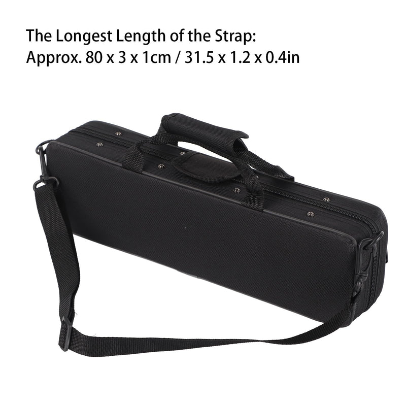 Flute Case Carrying Bag, Black Oxford Cloth Waterproof Flute Carrying Bag Wear Resistant Lightweight Portable Flute Storage Bag with Adjustable Shoulder Strap for 16 Holes Flute, 15.5 x 4.7 x 2.7in