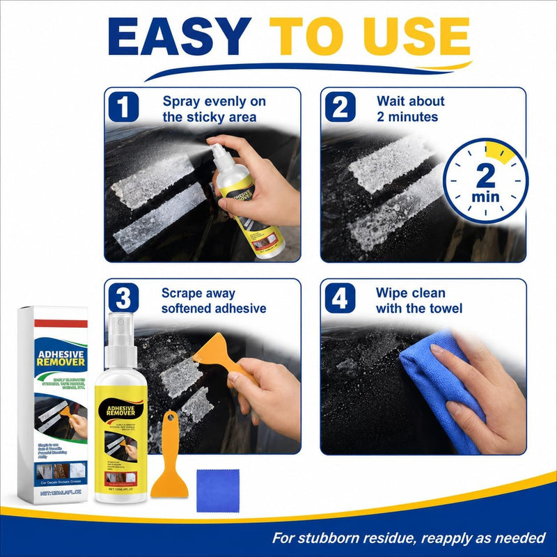 Adhesive Remover, Label Remover, Superglue Remover, Quickly Removes Stubborn Labels, Label Remover, Adhesive Residues and Stickers from All Smooth Surfaces, 120 ml, 2 Pieces