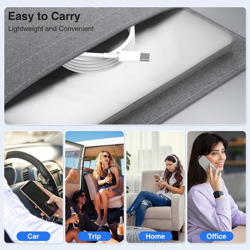 Cabepow for Apple Watch Charger,USB C Magnetic Apple Watch Charging Cable 6FT with 20W USB C Charger Block for iWatch Series Ultra/9/8/7/6/SE/SE2/5/4/3/2/1-White White
