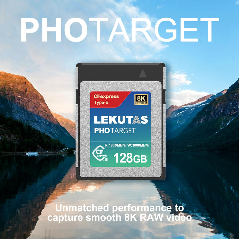 128GB CFexpress Type B Memory Card, R1600MB/s W1000MB/s CFX xqd Cards Type B for Cameras 8K RAW, Compatible with Nikon Z6/Z7/Z9/D6/D850, Canon EOS-1DXMark III/EOS-R5, S1/S1R, DJI Ronin 4D 128GB
