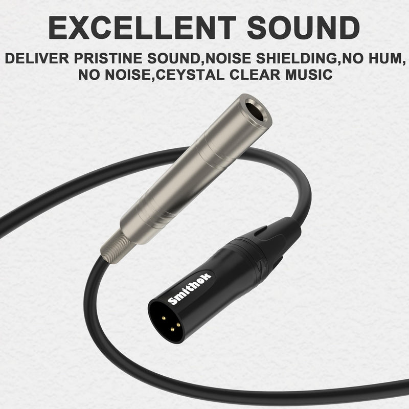 2 pack 1/4 to XLR Cable,Balanced 1/4" Female to XLR Male Stereo Audio Adapter,XLR Male to TS/TRS Quarter inch Connector Converter Interconnect Cable - 11.8 inches (30 cm)