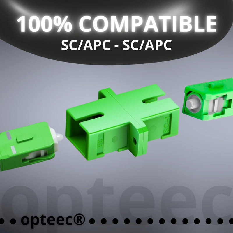 opteec® Coupler/Adapter - SC-APC/SC-APC - Female/Female - for Fiber Optic Cable - Simplex Single Mode SC/APC - SC/APC