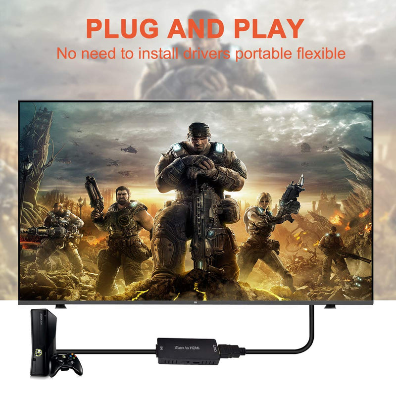 ZUZONG Xbox 360 to HDMI Converter, HD Link Cable for Xbox360 HDMI Adapter Support 720P/1080P, Compatible with Xbox 360 and Slim