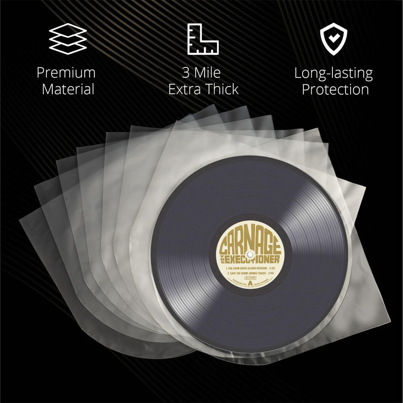 12 Inch Vinyl Record Sleeves Inner, Vinyl Sleeves Vinyl Record Inner Sleeves, Anti Static Round Bottom Vinyl Protective Sleeves - Ensure Your LP Collection Receives the Right Protection 30PCS 30 Pcs