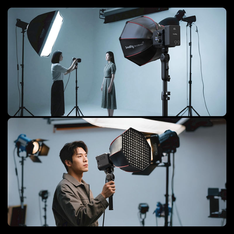 [AUSTRALIA] - SmallRig Quick Adjustment Light Stand Adapter, One-Button 180° Pitch Adjustment, 3kg Load Capacity, for COB Video Light/Camera/Phone Clips, for On-Camera Flash, 5181 