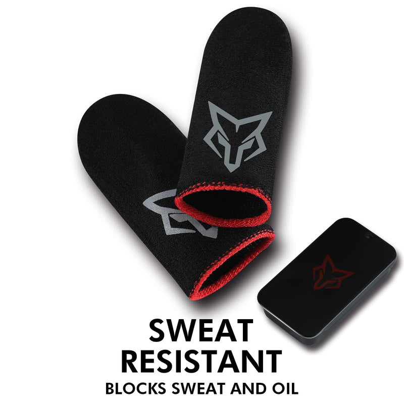 Mobile Phone Game Finger Sleeves [6pcs], Anti-Sweat Breathable,Gaming Sleeve,Thumbs Finger Gloves Cover Sleeve for League of Legend, PUBG, Rules of Survival, Knives Out (Black [Carbon Fibre]) Black [Carbon Fibre]