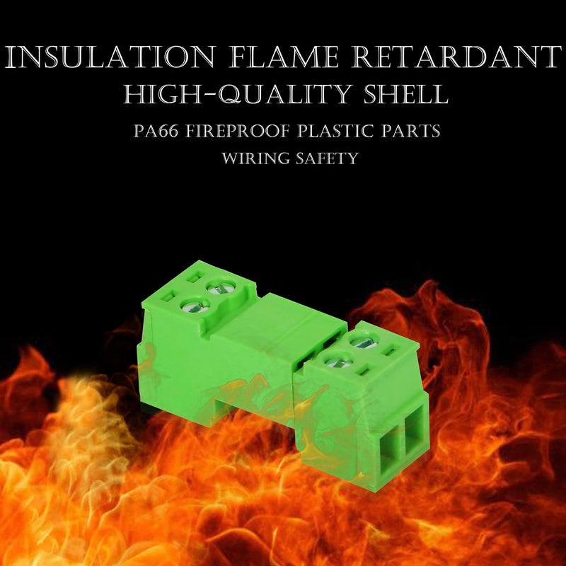 GINTOOYUN 5 Sets 3.81 mm Phoenix Plug 2 Pin, 300 V 15EDGRK 2-Pole 3.81 mm Earth Circuit Terminals, 3.81 mm Pitch 2P PCB Screw Terminals (Style 1) Style 1