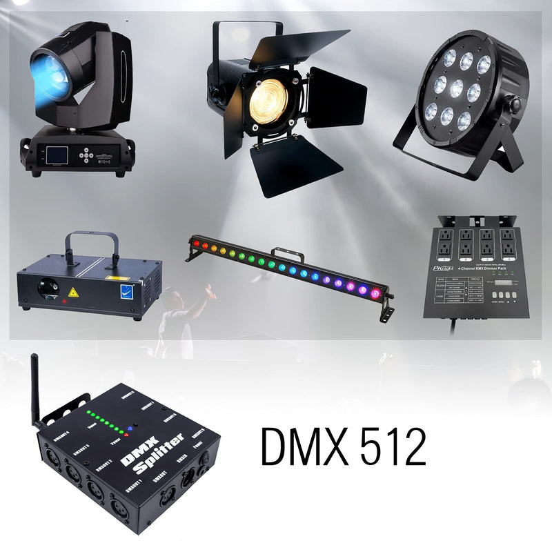 [AUSTRALIA] - Pknight 8-Way Isolated DMX Splitter with 2.4g wireless Receiver Function 