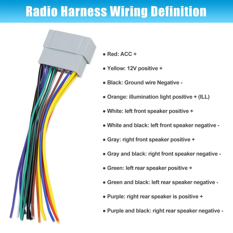[AUSTRALIA] - Car Radio Wiring Harness Adapter Connector Replacement for 2002-2007 Dodge Ram,2003-2007 Jeep,2000-2007 Chrysler Radio Stereo Audio Video Wire Cable for Jeep/Dodge/Chrysler-02 
