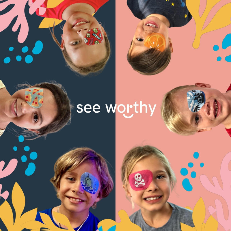 See Worthy Magical Eye Patches - Smart Design & Adhesive Technology, Breathable & Comfortable Lazy Eye Patches for Kids - Soft, Concave Shape & Fun Designs (48pcs/Box) - Packaging May Vary