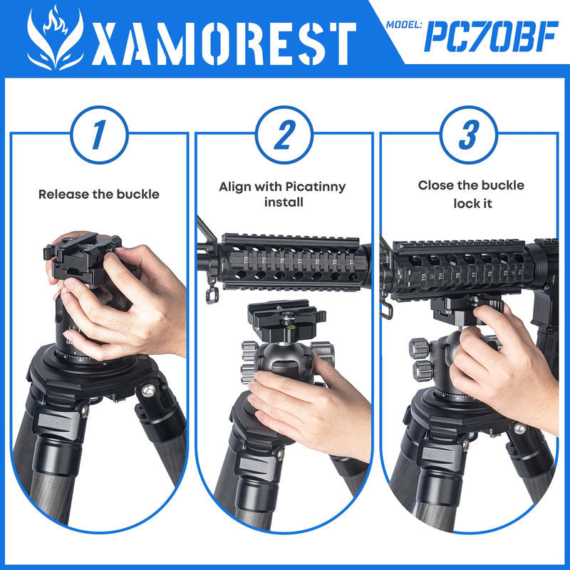 [AUSTRALIA] - PC70-BF Picatinny Arca Swiss Plate, 2.75 inch Picatinny Arca Rail Mount for Rifle Tripod Ballhead Quick Release Plate, Compatiable RRS Dovetail, Suitable for QD Sling & ARMS 17S Style PC70-BF 