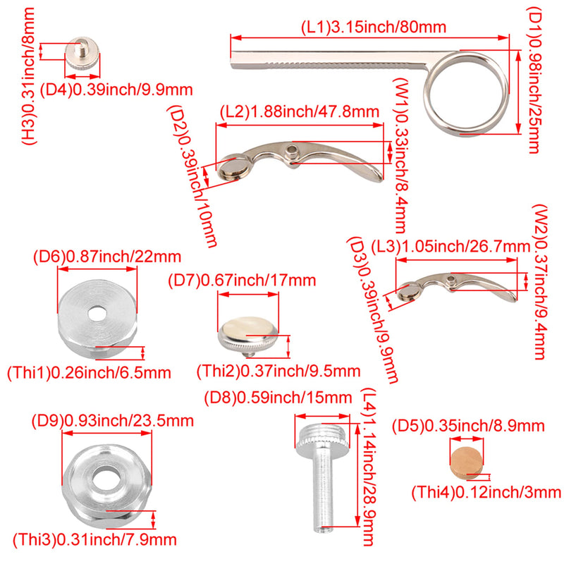 Lovermusic Trumpet Valve Replacement Parts Valve Buttons Caps Trumpet Drain Valve Key