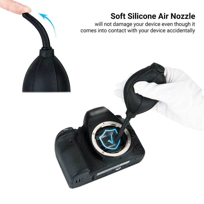 Soft Tip Silicone Super Air Blower Blaster Pump Dust Cleaner Include Micro Fiber Cleaning Cloth, Bulb Blower for Digital SLR Lens Sensor LCD Screens Musical Instruments Keyboards Telescope Filters Camera Air Blower