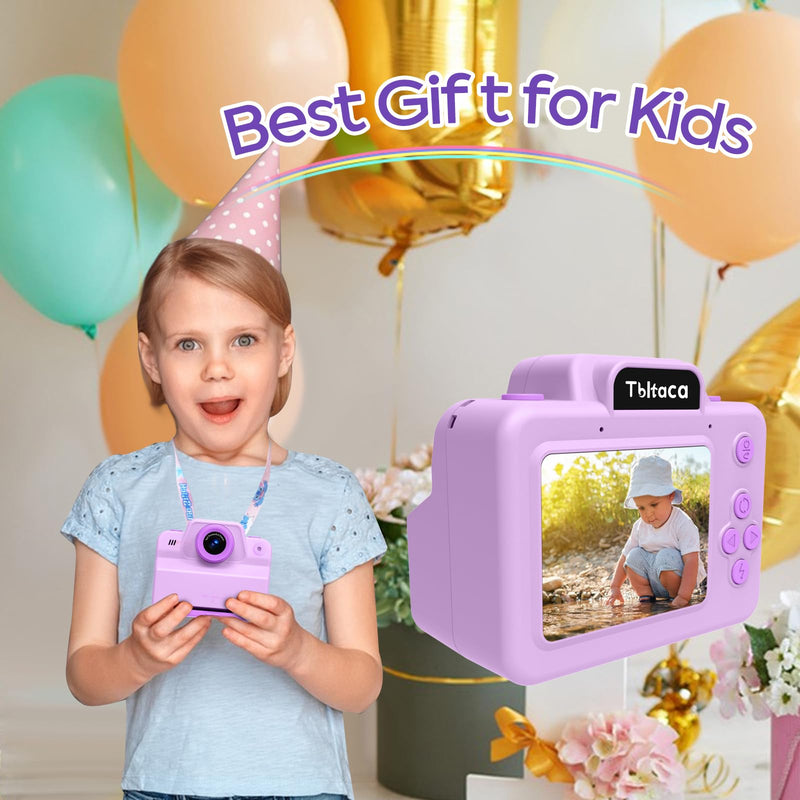 Instant Print Camera for Kids, Toddler Kids Camera Instant Print for 3 4 5 6 7 8 9 10 Years Old Girl Christmas Birthday Gifts, Portable Kid Children Digital Travel Camera Toys for Girls Age 3-12 Purple