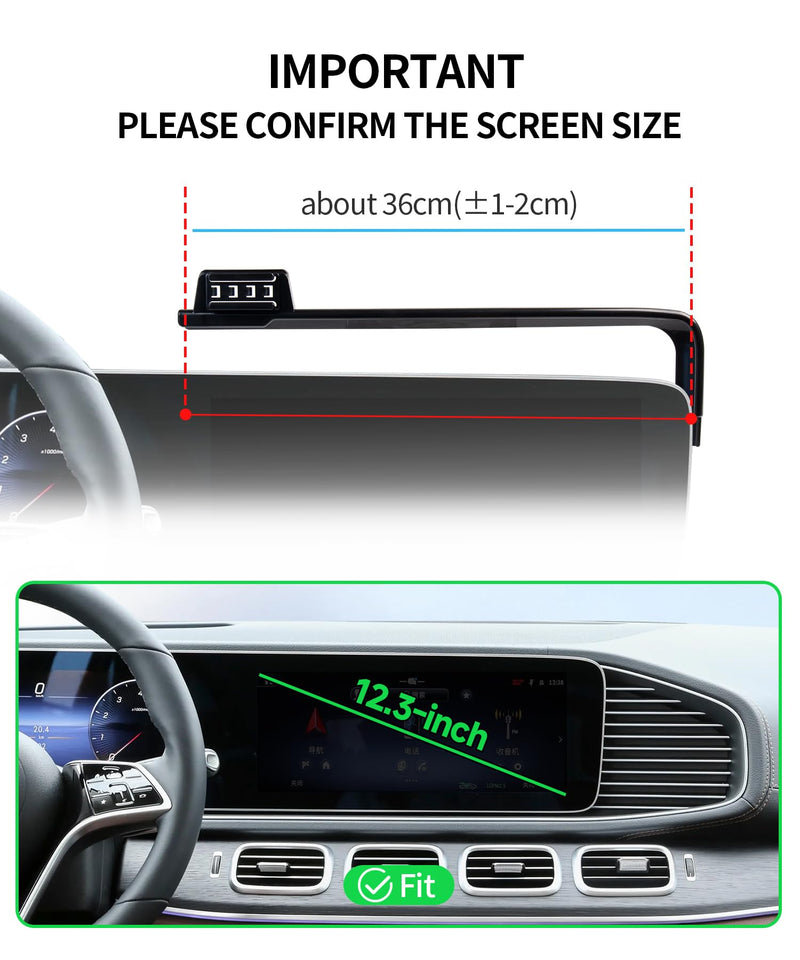 Car Phone Holder for Mercedes-Benz GLE/GLS-Class 2020-2026 12.3" Screen | GLE 53 2023-2025,GLE Plug-In Hybrid 2024-2026,Magsafe Accessories Magnetic Cell Phone Mount Clip Compatible with iPhone