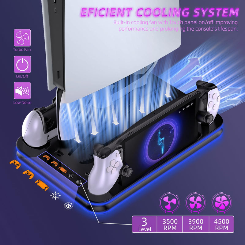 PS5 Pro / PS5 Slim/Stand and Cooling Station Cooling Fans for PS5/ Pro/Slim/,