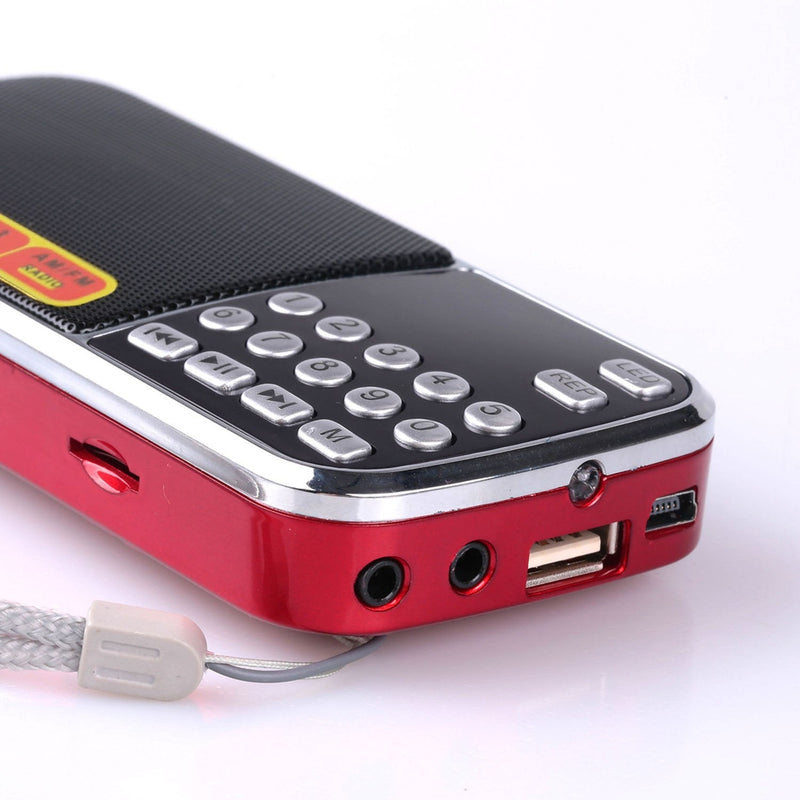 [AUSTRALIA] - Portable Mini USB FM Radio Speaker Music Player Micro SD/TF Card For PC iPod Phone (088 Red) 