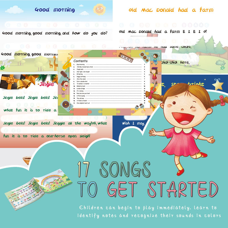 [AUSTRALIA] - Desk Bells, Rainbow Diatonic Hand Bells for Kids with 17 Songbook, Toddler Preschool Musical Learning Toys, Boys & Girls Birthday Gift for 3-Year-Old and Over by TantivyBo 