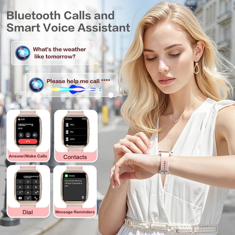 2025 Smart Watches for Women, 1.75'' Lightweight Smartwatch Women with Da GPT AI, 24/7 Sleep/ Heart Rate/ SpO2/ Blood Pressure Monitor, 120 Sport Fitness Tracker, IP68 Waterproof for Android iOS