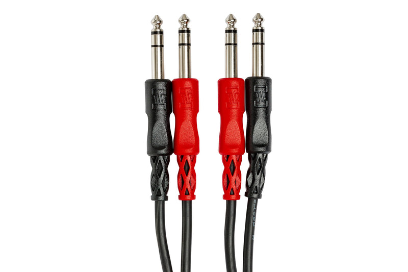 Hosa CSS-203 Dual 1/4 Inch TRS to Same Stereo Interconnect Cable, 9.8 Feet