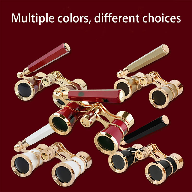 [AUSTRALIA] - Yourelexit® Opera Glasses Binoculars 3X25 Lorgnette Theater Optical BK9 Glasses Mini Compact Lightweight Built-in Foldable Adjustable Handle Vintage for Adults Kids Women in Musical Concert Cinema 