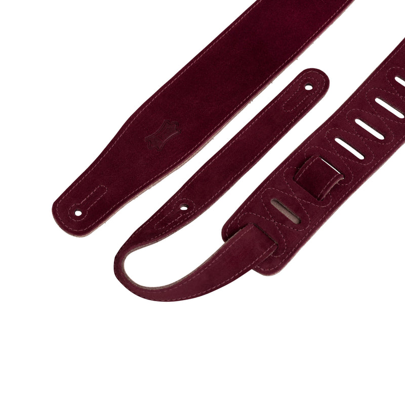 Levy's Leathers 2 1/2" Suede Leather Strap,Burgundy Burgundy Standard