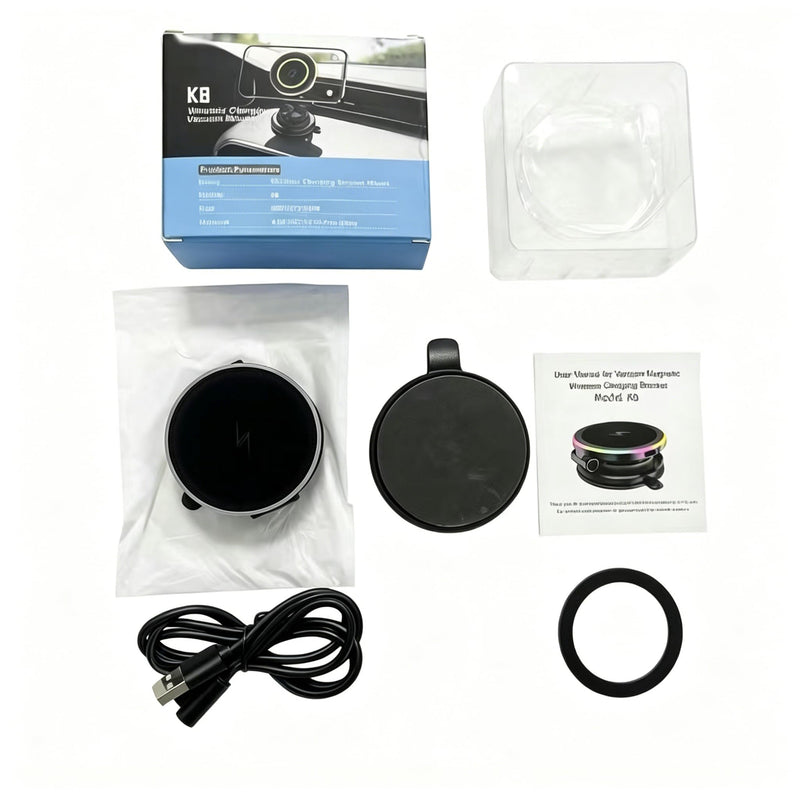 15W Fast Wireless Car Charger, Magnetic Dashboard Phone Holder, 360 Rotating Foldable Bracket, Compatible with MagSafe, Strong N52 Magnet & Gel Suction for iPhone17/16/15 pro and Samsung Smartphones