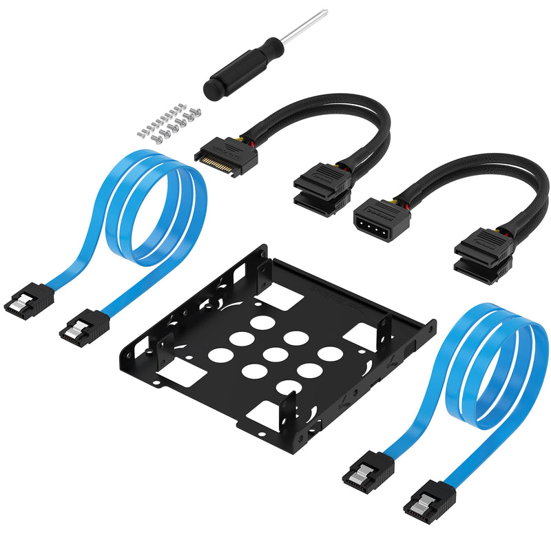 3.5-Inch to x2 SSD / 2.5-Inch Internal Hard Drive Mounting Kit with USB 3.0 to SATA External Hard Drive Lay-Flat Docking Station for 2.5 or 3.5in HDD, SSD