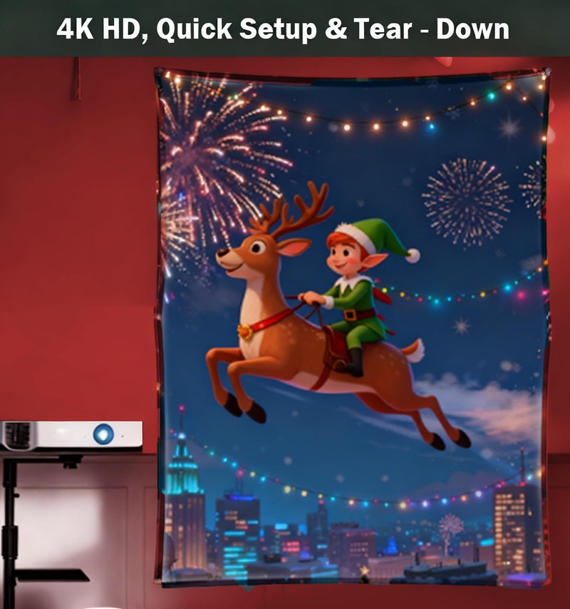 Holographic Rear Projection Screen: Foldable and Portable Anti Crease Indoor Projection Screen for Projecting Halloween Videos and Film Night (120Inch)