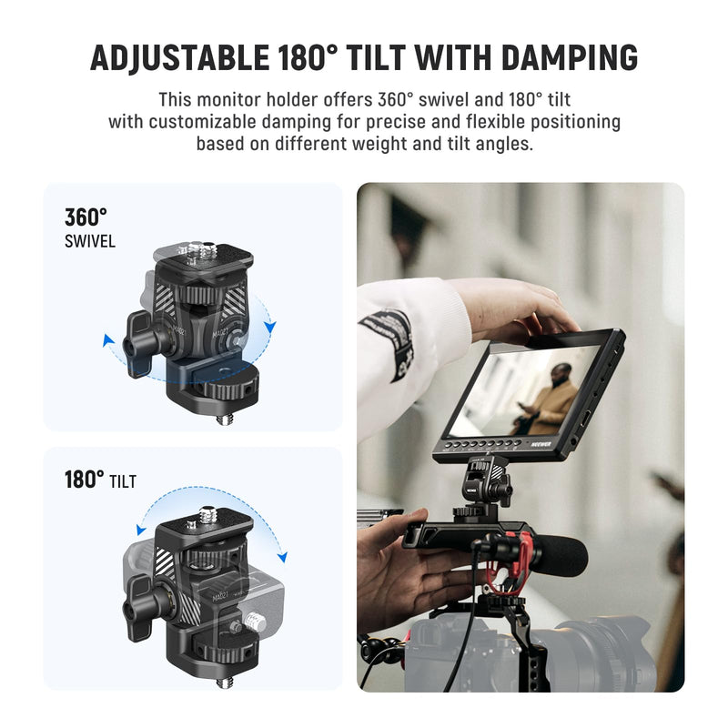 [AUSTRALIA] - NEEWER Field Monitor Mount Monitor Holder with 1/4" Screw, 360° Swivel, 180° Tilt, Anti Twist Screw Compatible with Atomos Ninja 5" & 7" Camera Monitor Compatible with SmallRig Camera Cage, MA021 MA021 w/1/4" Screw 