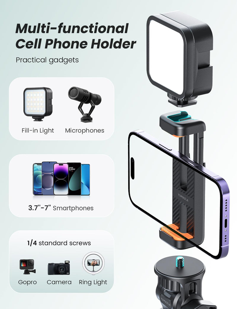 [AUSTRALIA] - 71'' Phone Tripod & Selfie Stick, Tripod for iPhone with Detachable Remote, Portable Phone Tripod Stand for Video Recording, Travel Tripod for Cell Phone, Compatible with Smartphones, DSLR 
