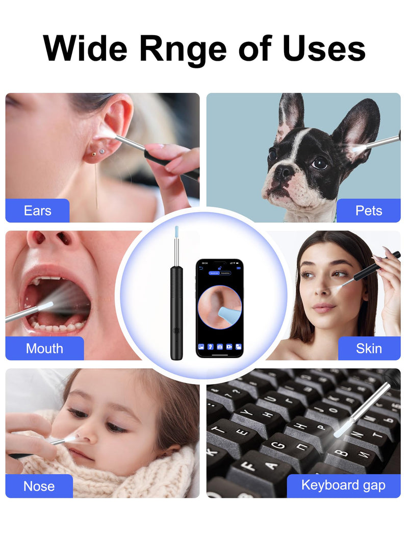 [AUSTRALIA] - NEUTYPECHIC Ear Wax Remover Otoscope Wifi Ear Cleaner Camera HD Wireless Waterproof Ear Mirror 360° Wide Angle Ear Cleaner with 3.5 mm Lens and 6 LEDs for iPhone, iPad and Android Smartphones 
