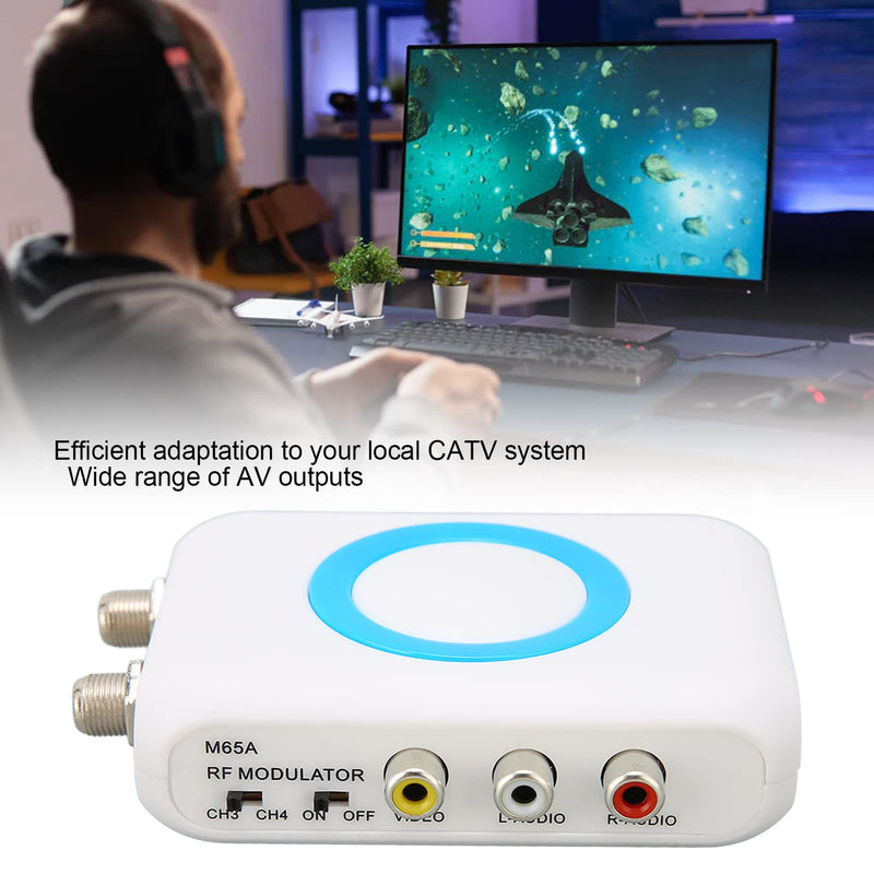 Heayzoki High Definition HD Modulator HDMI RF Modulator RCA to RF Modulator Coaxial Audio Converter VHF Operating Frequency for Home TV Replacement