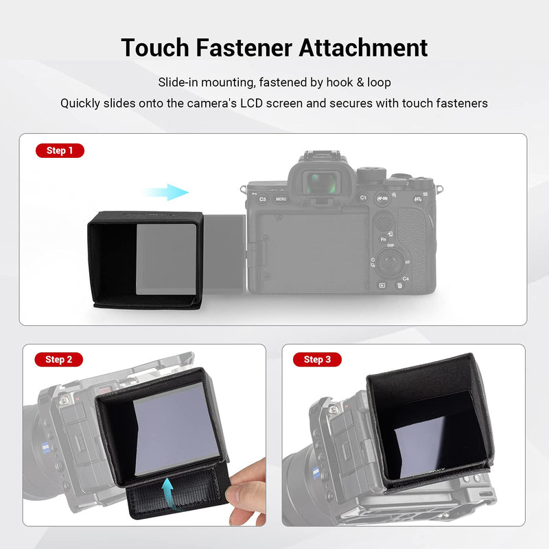 SmallRig Screen Hood Sun Hood Sunshade for Sony Alpha 7 IV / A7S III / A7C / A7CR / A7C II/ZV-E1 / ZV-E10 / ZV-1F / ZV-1 II/ZV-1 / FX3 Camera - 3206