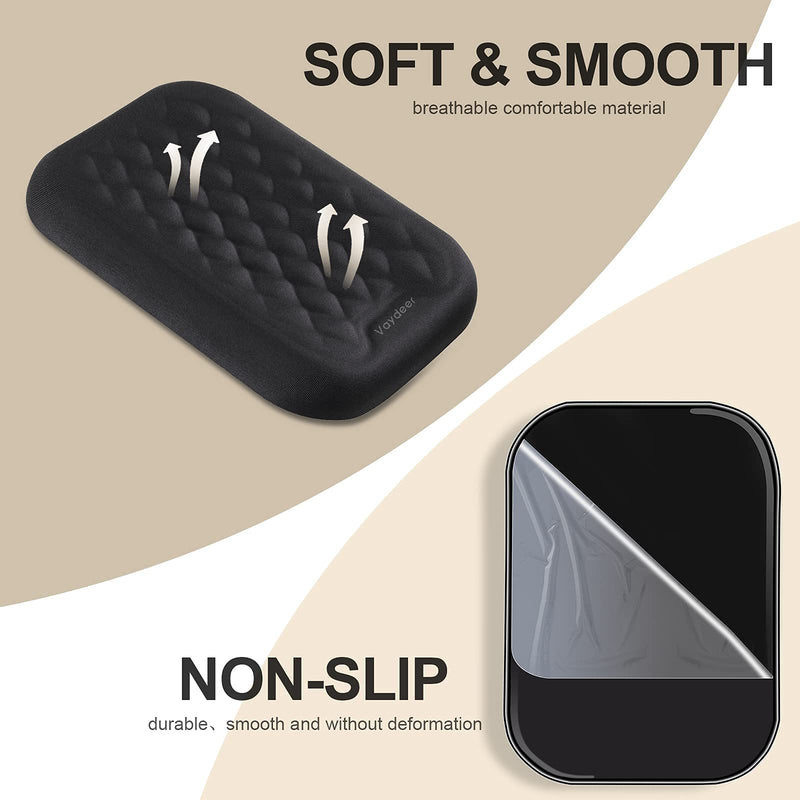 VAYDEER Ergonomic Wrist Rest Pad Armrest Pad Elbow Rest Pad, Prevent Hands Becoming 'Mouse Hand' Relieve Elbow Pain Computer Armrest Arm Wrist Rest Support Mouse Pad for Desk(6.3X4.3X0.76inches Black) Medium arm rest x 1pc